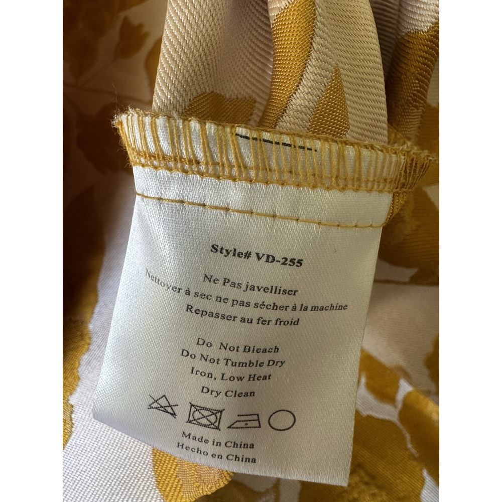 $525 Anthropologie V. Chapman Vera Ruffle Corset Slit Gold Dress Floral  10 Midi - Picture 8 of 15
